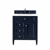 James Martin Vanities Brittany 30in Single Vanity, Victory Blue w/ 3 CM White Zeus Quartz Top 650-V30-VBL-3WZ